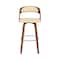 Armen Living Shelly 30" Bar Height Swivel Cream Faux Leather and Walnut Wood Bar Stool LCSHBACRWA30 - alternate 4